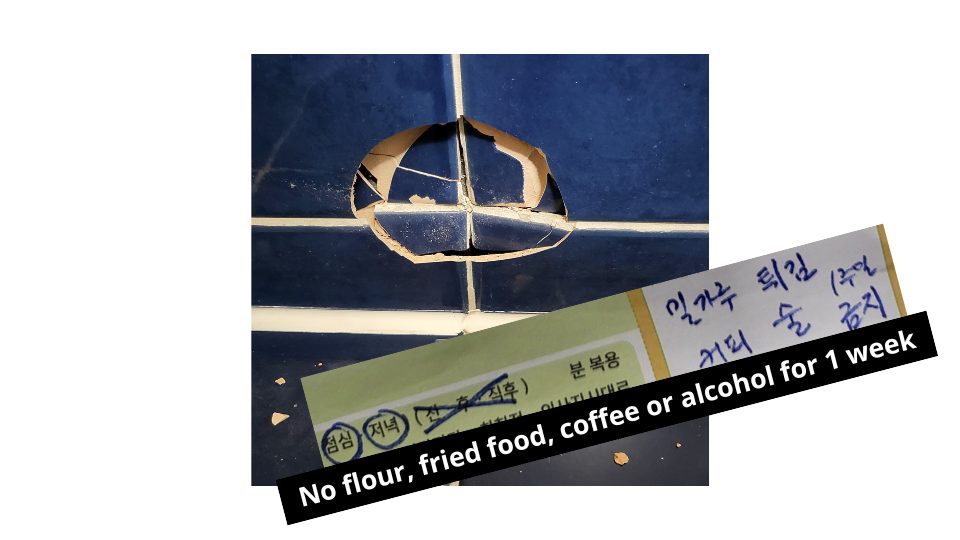 Broken bathroom tile